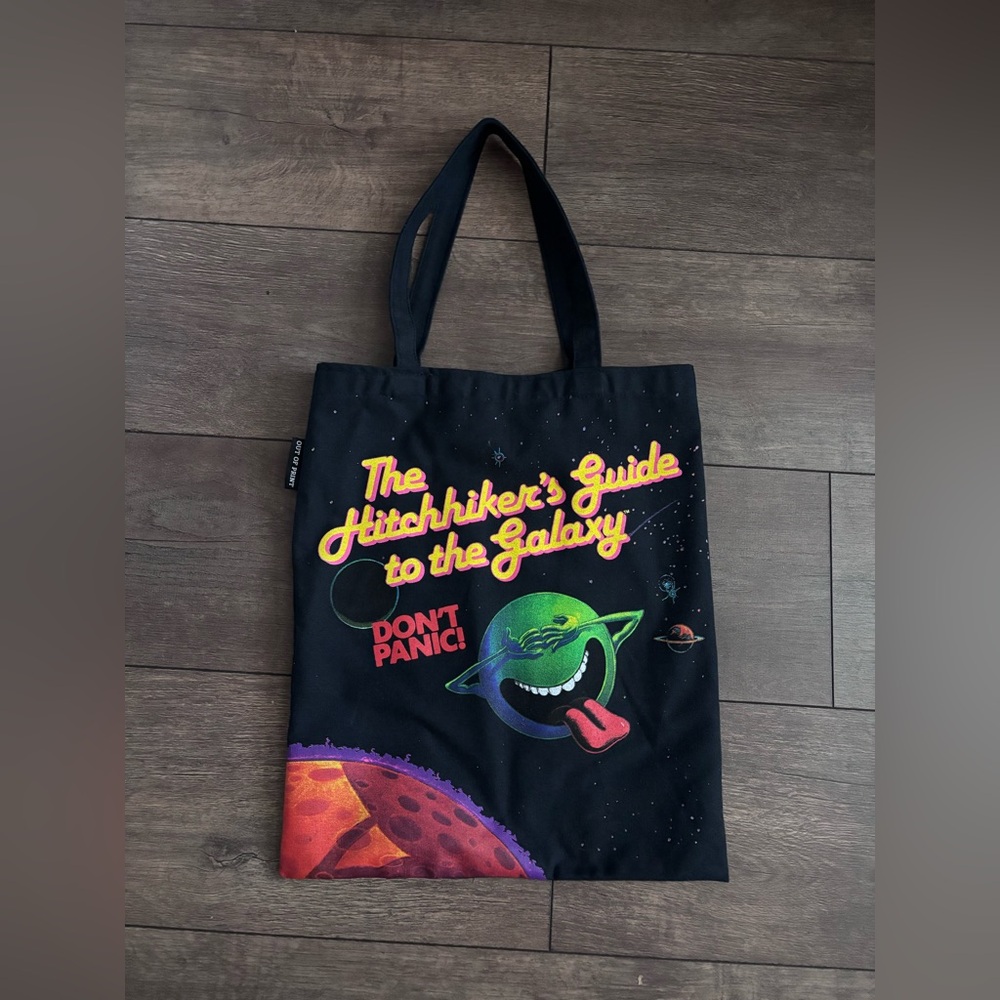 Hitchhiker's Guide Black Tote Bag